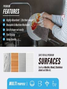 20 条/包 25*25 厘米珊瑚绒方形毛巾，柔软吸水厨房洗碗布、手帕、纯色礼品毛巾、厨房、浴室、家居、家居用品 - 彩色 - 查看 4