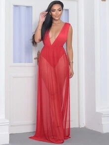 Women Bodysuits - 紅色 - 查看 3