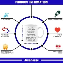 NJCHARMS 1 件，老年人趣味马克杯，11 盎司陶瓷咖啡杯/茶杯，老年人马克杯，适合老年女性和男性，生日，母亲/父亲/叔叔/爷爷的礼物，母亲节，父亲节，教师节 - 白色 - 查看 2