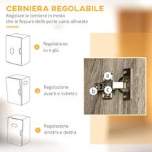 Credenza Moderna per Cucina o Sala da Pranzo, Mobile Buffet con Armadietti e Cassetti in Legno, Grigio, 71x41x178cm - Grigio - Visualizzare 7