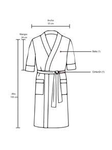 Home Elephant Bata Microfibra Unitalla Negro y Rosa Coral Super Absorbente - Negro - Ver 5