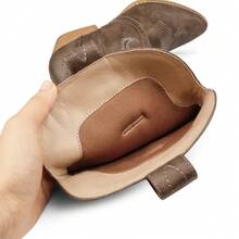 Zzheels Women Mid-Calf Cowboy Boots Pointy Toe Boots Embroidered Western Cowgirl Boots Chunky Heels - 棕色 - 查看 6