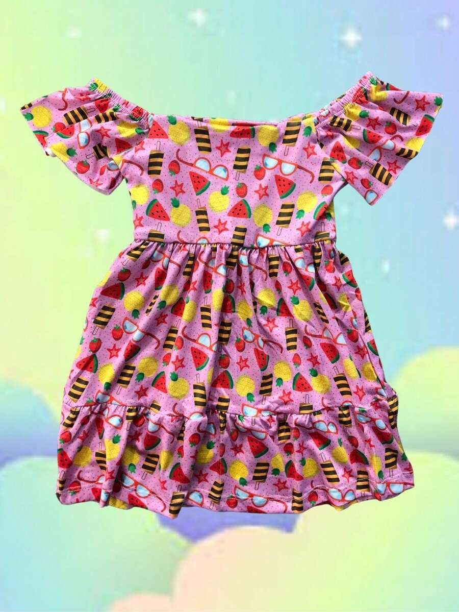 Young Girls Dresses - 乾枯玫瑰色 - 查看 1