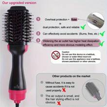 All-In-One Hot Air Brush, Multi-Functional Hair Dryer And Styler, For Drying, Straightening, And Curling, Suitable For All Hair Types. The Temperature Will Not Get Too High, Which Helps Protect The Hair.