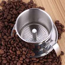 1pc Stainless Steel Vietnamese Coffee Pot Simple Drip Filter Brewer Coffee Infuser Hand Drip Coffee Filter Cup - Silver - View 7