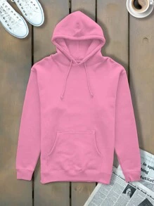Men Hoodie & Sweatshirt Co-Ords - Baby Pink - View 2