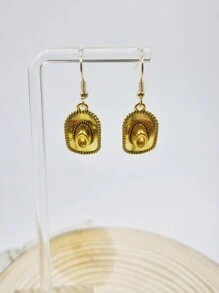 1pair Dallas   Cowboy Hat &Boots  Dangle Earring For Women,Retro Style - Antique Silver - View 4
