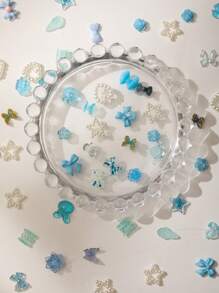 100 chiếc 3D nhựa bướm móng tay nghệ thuật quyến rũ loạt màu xanh hoa hồng đào váy nơ rắn kem rồng trái tim nơ lấp lánh ngôi sao rỗng thỏ hình động vật nghệ thuật làm móng đá giả ngọc trai trái tim thích hợp cho tự làm nghệ thuật làm móng trang trí làm thủ công mùa xuân mùa hè mùa thu mùa đông nghệ thuật Y2K phụ kiện nghệ thuật làm móng đá quý móng tay đồ dùng làm móng móng tay - Màu xanh lam - Xem 3