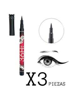 Delineador 36h Negro Para Ojo Plumón Gato Maquillaje - 3 Piezas - Ver 1