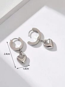 1 对时尚经典百搭高端甜美心形吊坠耳环，适合女士情人节