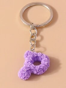 1個字母鑰匙圈掛飾,玫瑰字母鑰匙圈,適用於錢包/背包/汽車鑰匙,是一種包包配件、包袋吊墜、線材收納盒配件,適用於女士/女孩/女性的禮物 - 彩色 - 查看 10