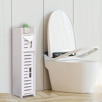 Mobiletto portarotolo da 59 cm per bagno, studio, soggiorno e camera da letto, realizzato in materiale PVC