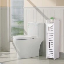 Giá đựng khăn giấy cao 59cm dùng cho phòng tắm, phòng học, phòng khách, phòng ngủ, làm bằng chất liệu PVC, phụ kiện phòng tắm. - trắng - Xem 3