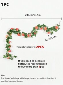 1/3PCS Giỏ hoa hồng nhân tạo trang trí tiệc cưới tiệc sinh nhật trang trí tiệc trang trí nhà phòng ăn phòng ngủ bệ cửa sổ trang trí dây leo trang trí ngày lễ tình nhân trang trí năm mới vườn ngoài trời - Màu Hồng  Dưa hấu - Xem 4