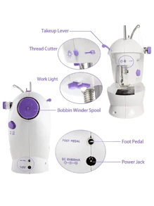 Maquina de coser portátil electrónica, para principiantes - Blanco - Ver 11