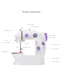 Maquina de coser portátil electrónica, para principiantes - Blanco - Ver 10