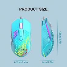 Wired USB Gaming Mouse Lightweight RGB Backlit Mouse - Pink - View 3