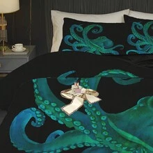 3D Bạch tuộc Chăn bông Che phủ Bạch tuộc Xúc tu Bộ chăn ga gối Đối với Trẻ em Người lớn Biển Marine Theo chủ đề Chăn bông Che phủ Dưới nước Thú vật Chăn ga gối đệm Phòng Trang trí Chăn bông Che phủ ( Che phủ + , Không có Cốt lõi ) - Nhiều màu - Xem 4