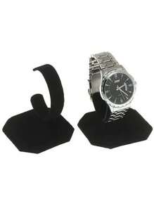 1個天鵝絨手錶展示架,1個c形手鐲展示架,1個防刮擦天鵝絨手錶展示架,1個黑色皮紋手鐲和珠寶展示架