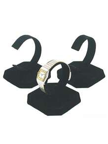 1個天鵝絨手錶展示架,1個c形手鐲展示架,1個防刮擦天鵝絨手錶展示架,1個黑色皮紋手鐲和珠寶展示架