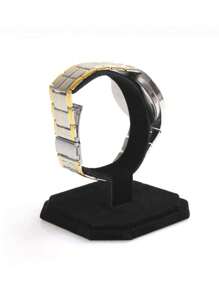 1個天鵝絨手錶展示架,1個c形手鐲展示架,1個防刮擦天鵝絨手錶展示架,1個黑色皮紋手鐲和珠寶展示架