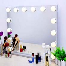 Extra Large 80cm Hollywood Light Up Mirror Vanity Make Up Mirror + 17 LED Bulbs With USB Charging - White - View 6