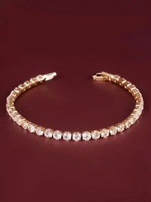 1入鑲嵌水晶裝飾精美手鍊,適合日常佩戴 - 銀色 - 查看 15