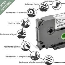 Label Tape Compatible With Brother P Touch Label Tape TZe-231 TZ-231 Standard Laminated Tape For PT-D200 PT-D210 PT-H110 PT-D600 Label Makers - 0.47" X 26.2"(12 Mm X 8 M), Black On White