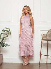 Women Sweater Dresses - Baby Pink - View 4