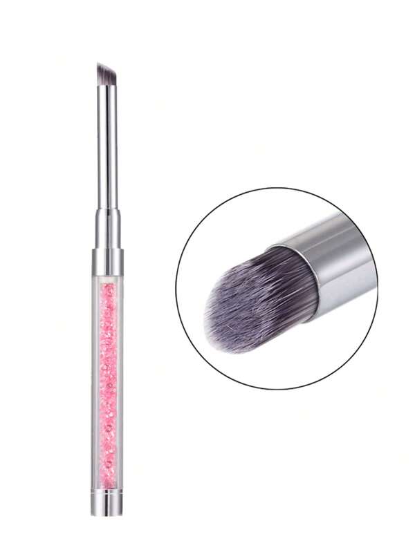 1 Pièce Brosse Ombrée Pour Nail Art, Outil De Manucure Avec Strass Et Pinceau À Gradient Pour Peinture De Fleurs