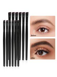 MAANGE 12pcs Professional Eyebrow Makeup Brush Set(6pcs Big Size&6pcs Small Size),Makeup Tools With Soft Fiber For Easy Carrying,Brush For Travel - 黑色 - 查看 5