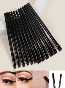 MAANGE 12pcs Professional Eyebrow Makeup Brush Set(6pcs Big Size&6pcs Small Size),Makeup Tools With Soft Fiber For Easy Carrying,Brush For Travel - 黑色 - 查看 1