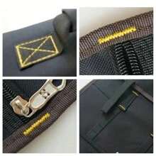 1入組工具捲包扳手組織袋及工具口袋捲起來的工具袋,適用於電工、暖通空調技工、水管工、木工或機械工 - 黑色 - 查看 4