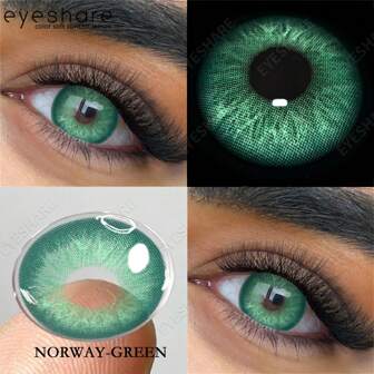 EYESHARE 1 par naturliga färglinser ögonfärgade kosmetiska kontaktlinser blågröna färgade linser för ögon årliga skönhetskontaktlinser halloween kostym cosplay