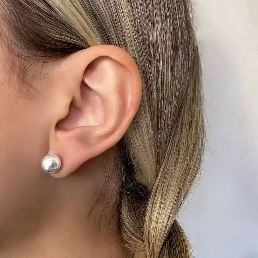 Stud Earrings - Bạc - Xem 1