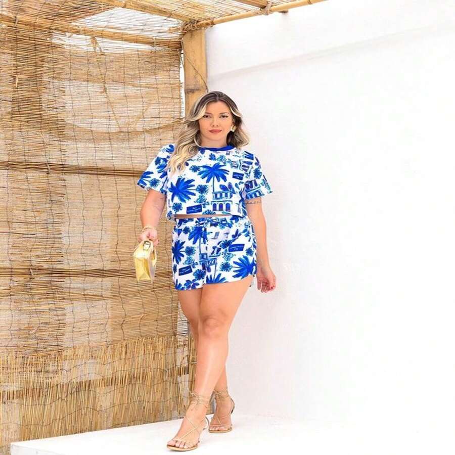 Women Two-Piece Outfits - 藍色 - 查看 1