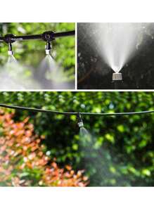 Sistema de irrigação automática de resfriamento por névoa Sistema de irrigação por gotejamento Kit de mangueira de irrigação automática para plantas de jardim - Preto - Visão 6
