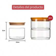 Tarros de Vidrio con Tapa Hermética - Tarros de Vidrio Contenedores para Alimentos, 3Pcs Tarros de Vidrio con Tapa Hermética, Frascos para Almacenar Especias y Semillasfrutas y verduras - transparente - Ver 6