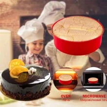 1pc 4/6/8 Inch Non-Stick Silicone Cake Pan, Reusable Baking Mold For Kitchen Accessories