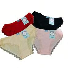 Calzones para mujer (Pack 4 piezas) tanga calzon mujer moño braguitas de mujer - Multicolor - Ver 2