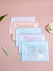 10 Piezas Carpeta De Documentos Transparente A4 Color Aleatorio - Multicolor - Ver 2