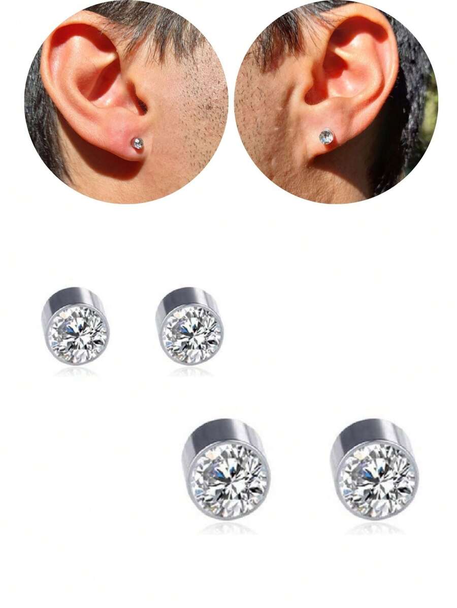 Men's Earrings - 銀灰色 - 查看 1