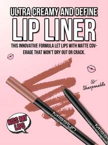 Misslyn 持久高显色唇线笔，柔滑凝胶配方，顺滑易涂，打造自然妆效，可用卷笔刀削尖，显色度高，打造自然唇妆，持久丝绒哑光唇线笔，防晕染 - 142 - 查看 6