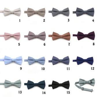 ZONFAZ 1 件男士纯色简约柔软亲肤涤纶预系领带，适合日常和派对穿着男士领带