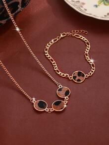 SOKI SOKI 1 Set de reloj de dama, correa de PU con estampado de leopardo, reloj de cuarzo con colgante de cabeza de leopardo, aretes y anillo, conjunto de joyería de moda, perfecto para uso diario, regalos de cumpleaños, fiestas, reuniones festivas y como regalo ideal para ti o tus amigos. No incluye cajas.