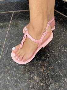 Women Flat Sandals - 乾枯玫瑰色 - 查看 1