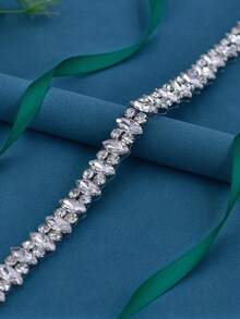 1件婚紗腰帶,細長款式,歐美風格,伴娘禮服腰帶裝飾,腰帶,手工金色婚禮配件 - S138 - 查看 3