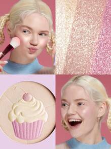 Misslyn Sweetie Cupcake Trio Highlighter, Shimmer, Pigment Rich & Silky Formula, Natural Glow, Illuminator Highlighter, Lightweight, Y2K Makeup Party Beach Travel Holiday Camping Outdoors Present Rose Fashion Girl New Year Cosmetic Cosplay Best Trip Festivals Color Fancy Campus School Charm Vibe Cny Chinese New Year, Valentine's Day Gift,Vegan,Cruelty Free - 2 HOLY SPRINKLES - 查看 2