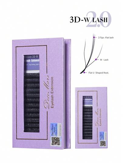 DeceMars 3D W Shaped Eyelash Extension 2.0 CDdd Curl 0.07mm Black 12 Rows One Tray Lash Clusters,Eye Lash Clusters,Individual Eyelashes,Lashes,Fake Lashes