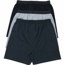 Men's Pack Of 3 Premium 100% Cotton Relaxed Fit Knit Boxer Shorts - 3 件裝 基本什錦 - 查看 2